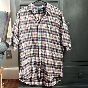 NWOT - Ralph Lauren short sleeve button down. size XL plaid, like new